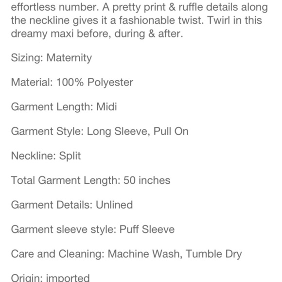 Motherhood Maternity Shadow Long Sleeve Ruffle Tier Maternity Maxi Dress XS NWT - Picture 9 of 13